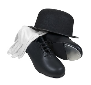 Bowler Hat with Tap Shoes and White Gloves